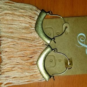 Plunder Fringe peach color earrings